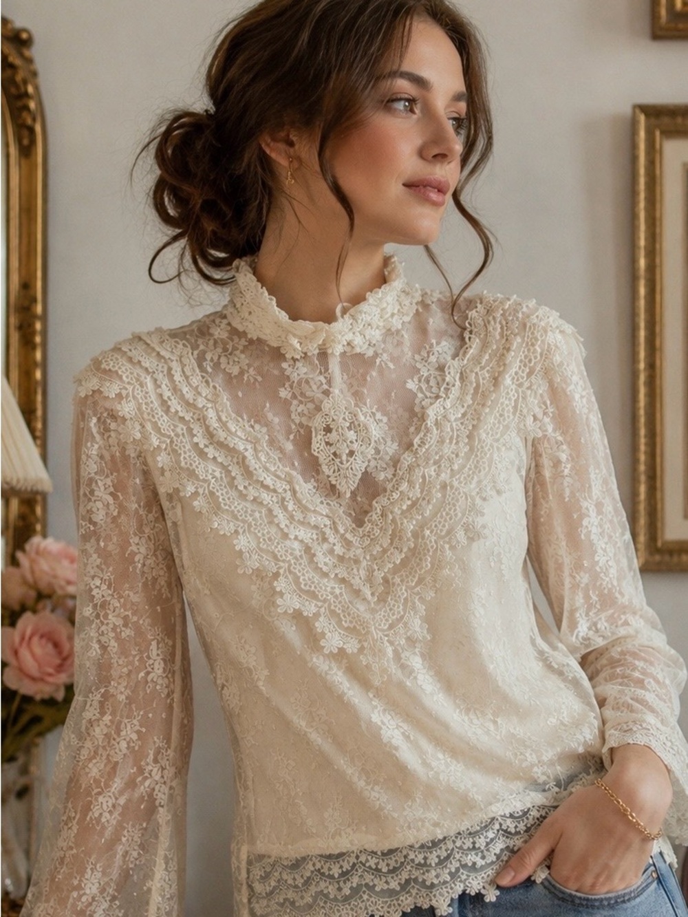 Romantic Lace Blouse - Authentic Vintage!